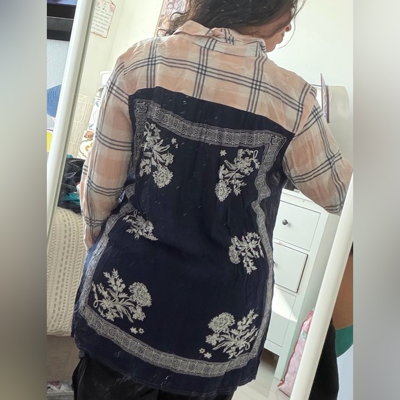 Free People plaid and bandana button-down shirt - Picture 8 of 9